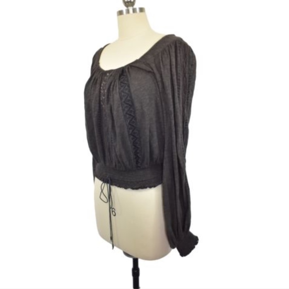 🛍💸🛒Free People Brown Bohemian Top Sz XS - Picture 4 of 8